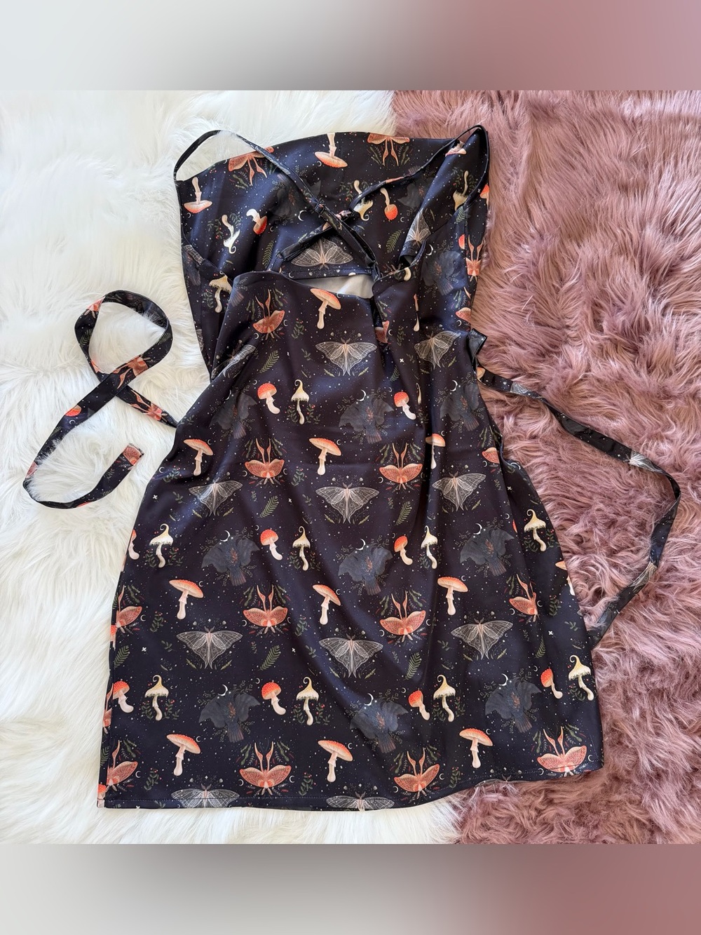 Disturbia Medeina Print Satin Midi Slip Dress - Picture 5 of 6